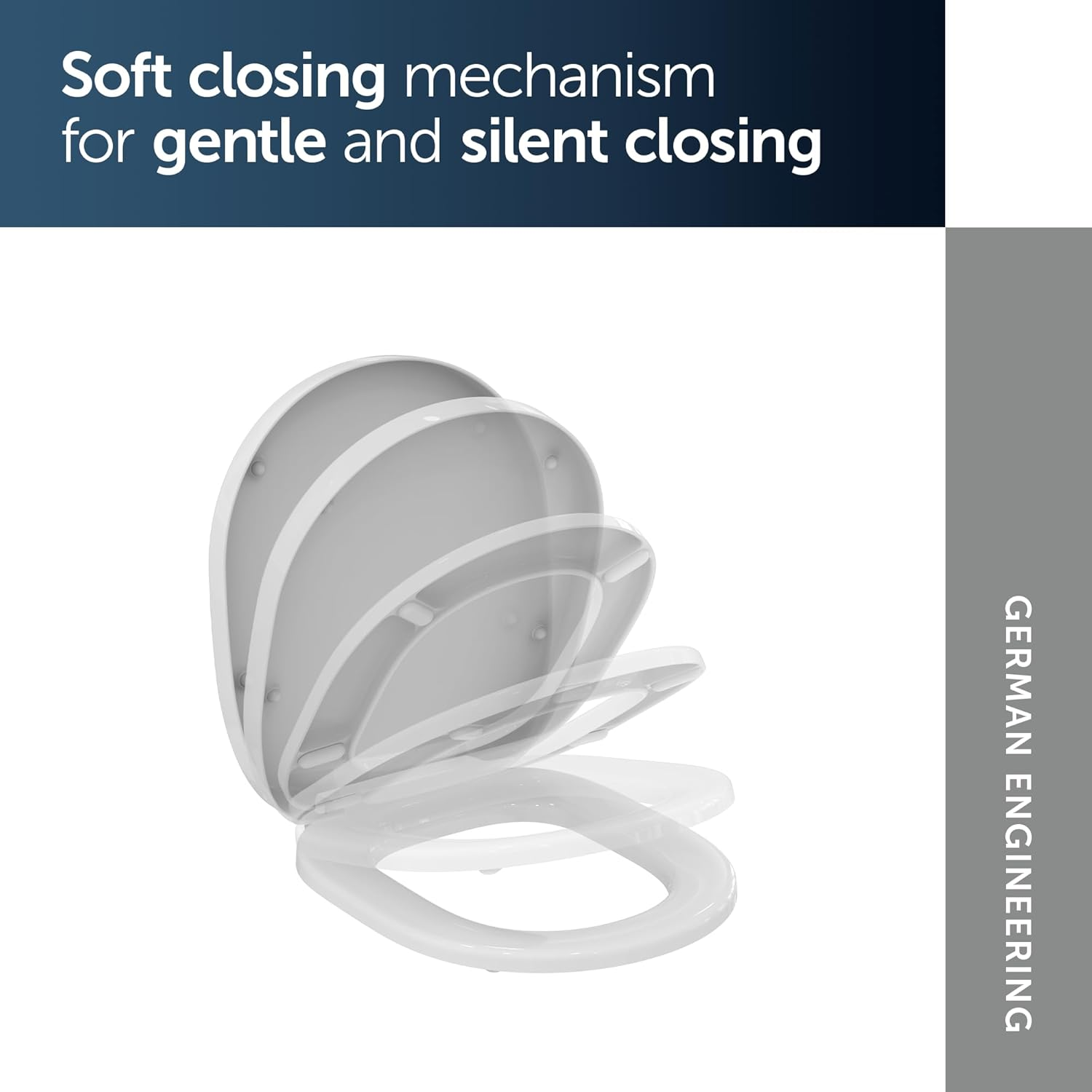 Toilet Seat - Ideal Standard Concept or Connect Soft Close Original Toilet Seat, E791701, White image number 4