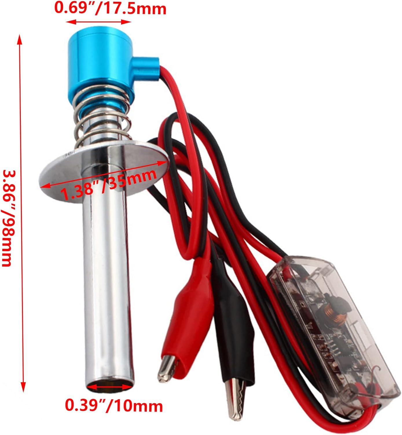 Plastic+Metal Upgrade 6V-24V Accessory Glow Plug Starter Igniter for RC Car Blue Upgrade Parts Igniter image number 2