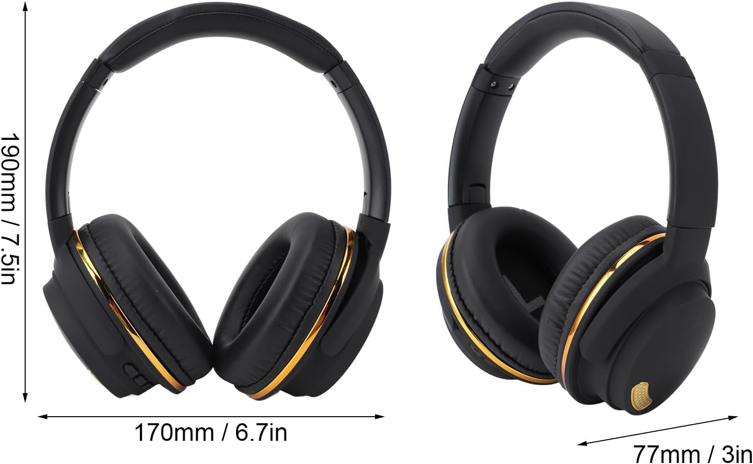 Yosoo Wireless ANC Headphone, Wireless over Ear Headset for Sports Gaming with Stable Connection, Rechargeable for Long Playback image number 6