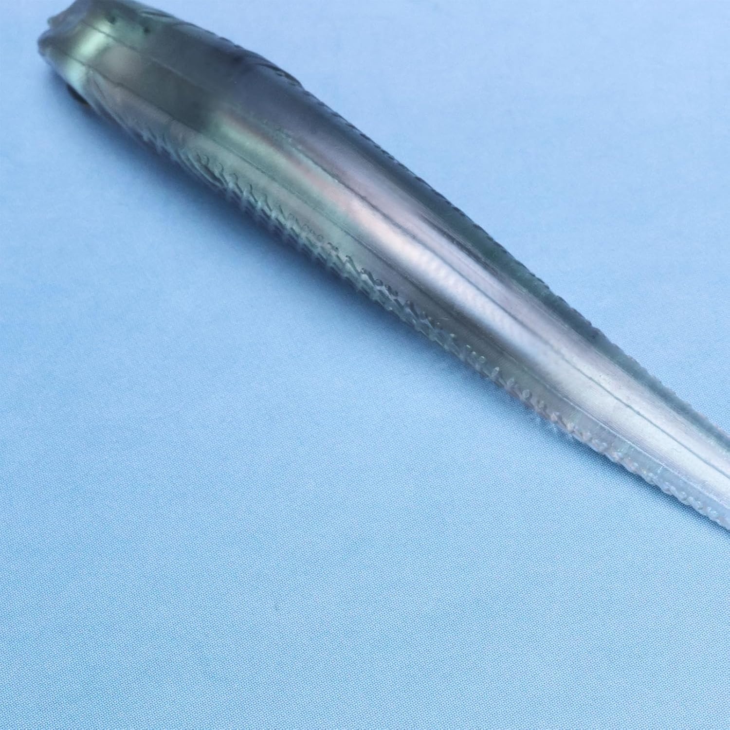 6Pcs 7.5Cm Shadow Silicone Soft Fishing Bait Fork Tail Reflective Fishing Bait for Saltwater and Freshwater Sea Bass and Mandarin Fish Green Silver image number 4