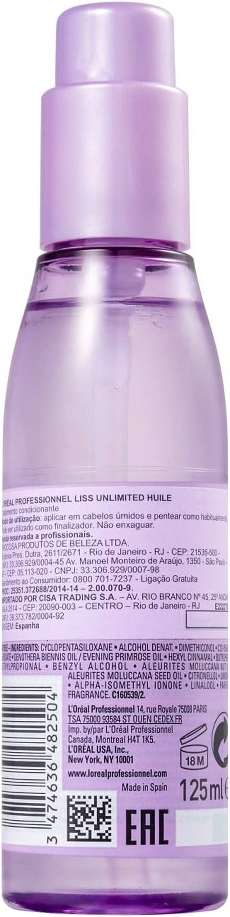 L'Oreal Professionnel Serie Expert - Liss Unlimited Primrose Oil Shine Perfecting Blow-Dry Oil 125Ml/4.2Oz image number 2