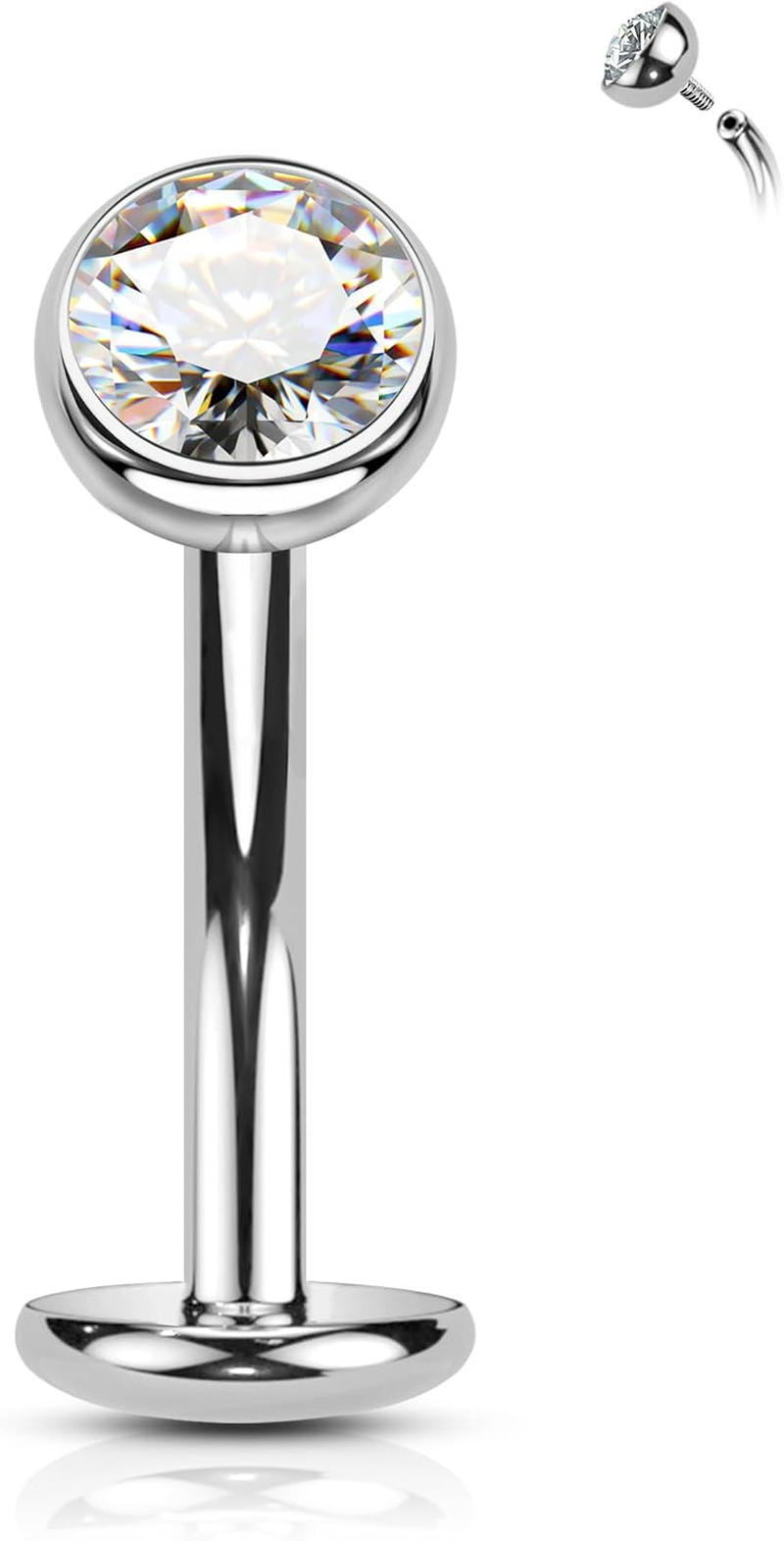 COCHARM G23 Solid Titanium Belly Button Rings Threaded Belly Piercing Jewellery for Women 14G Internally Threaded Floating Navel Rings Hypoallergenic