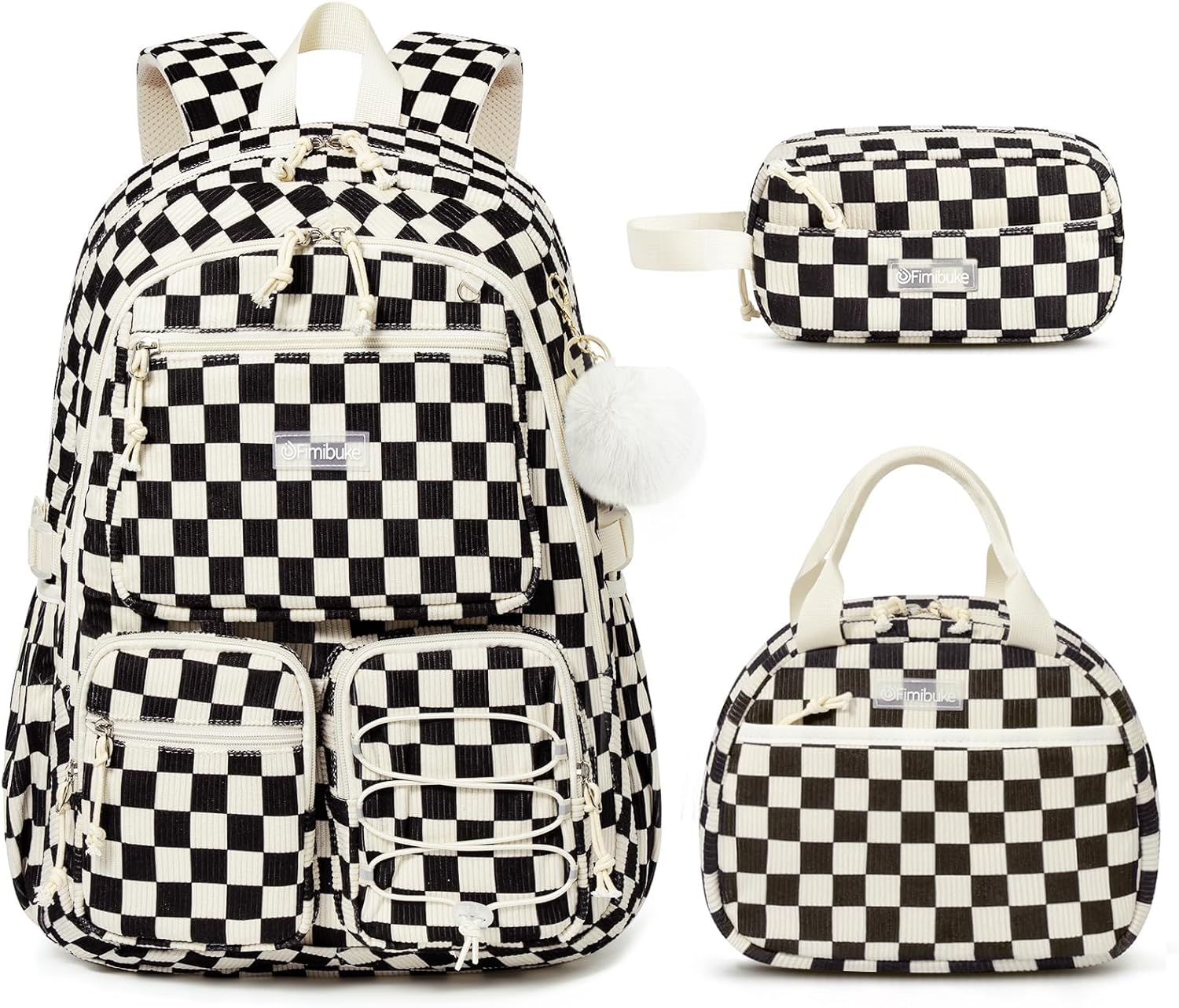 Fimibuke School Backpack for Teen Girls Boys Kids School Book Bags with Lunch Box Pencil Bag for Elementary High School