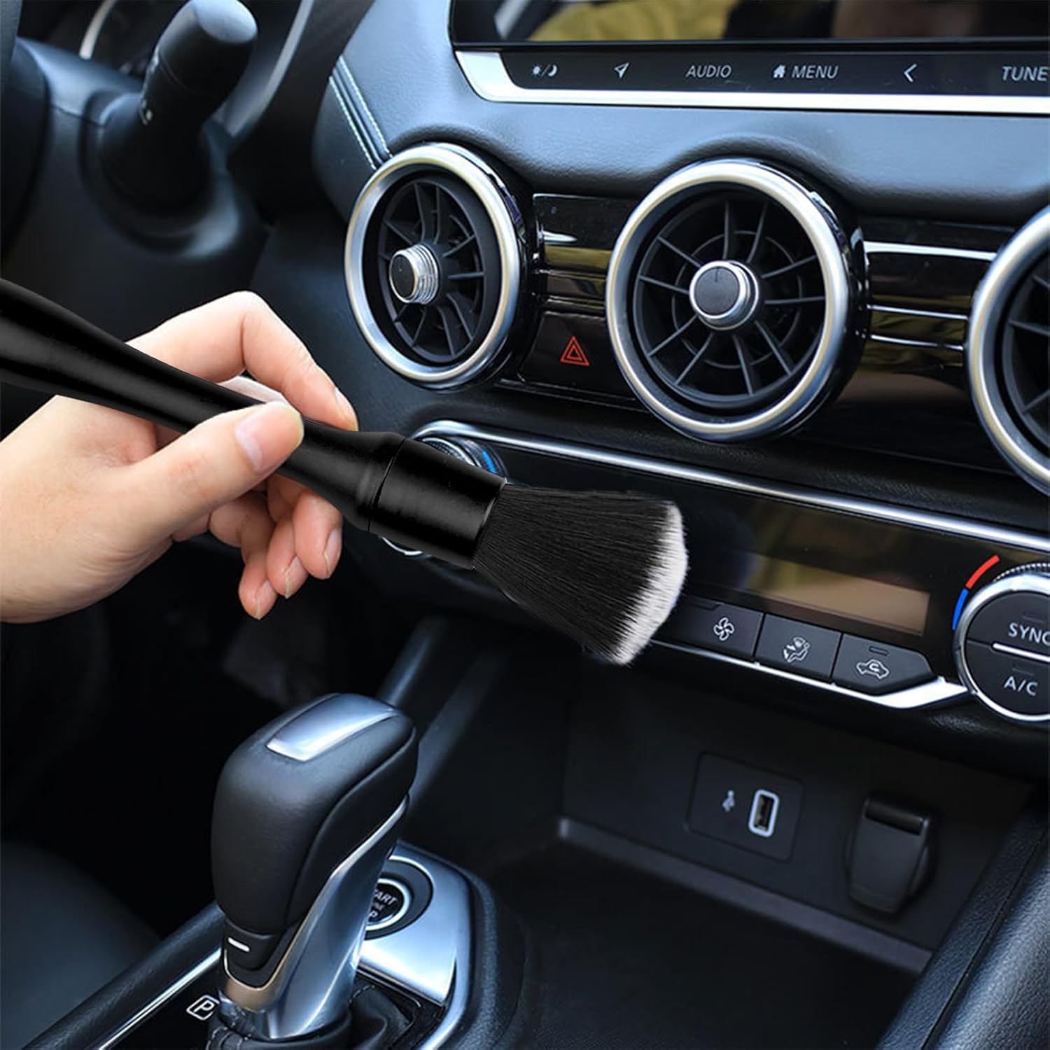 Pack of 2 Detailing Brushes, 22 Cm, Cleaning Brush, Car Detailing Brush, Car Brush, Interior Dust Brush, Wet and Dry Use, for Automotive Interiors, Furniture, Keyboards