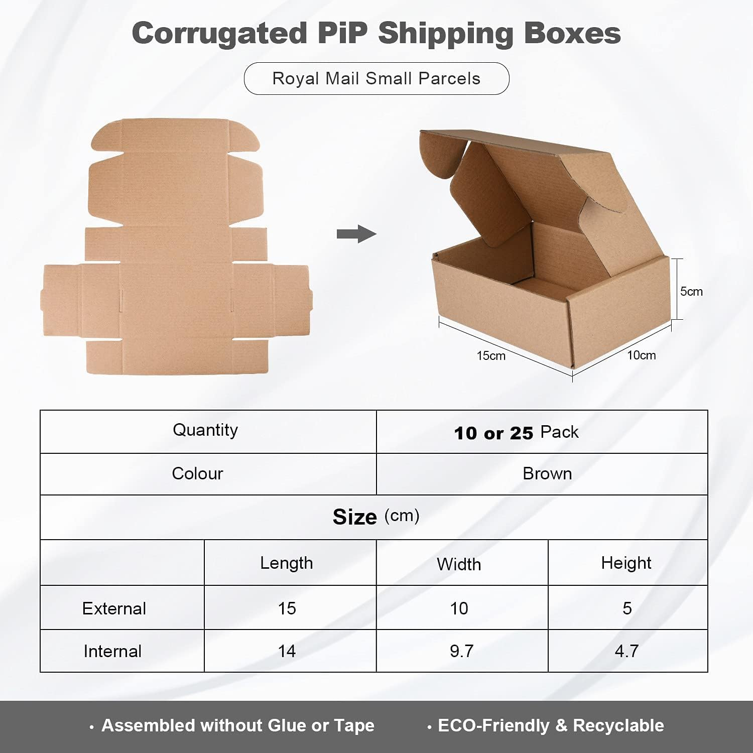 Corrugated Cardboard Shipping Boxes, 150X100X50Mm Small Parcel Boxes, Packaging Mailing Boxes for Business, Posting, Small Packet Shipping, Storing or Gift(Pack of 25)