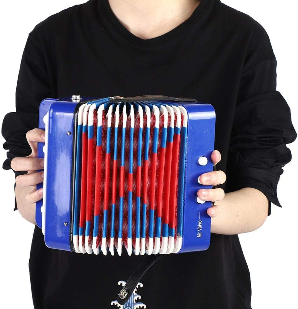 Mini Accordian, Kids Piano Percussion Accordion Musical Toy, Eco-Friendly Blue Lightweight 7-Key for Kids Beginners image number 1