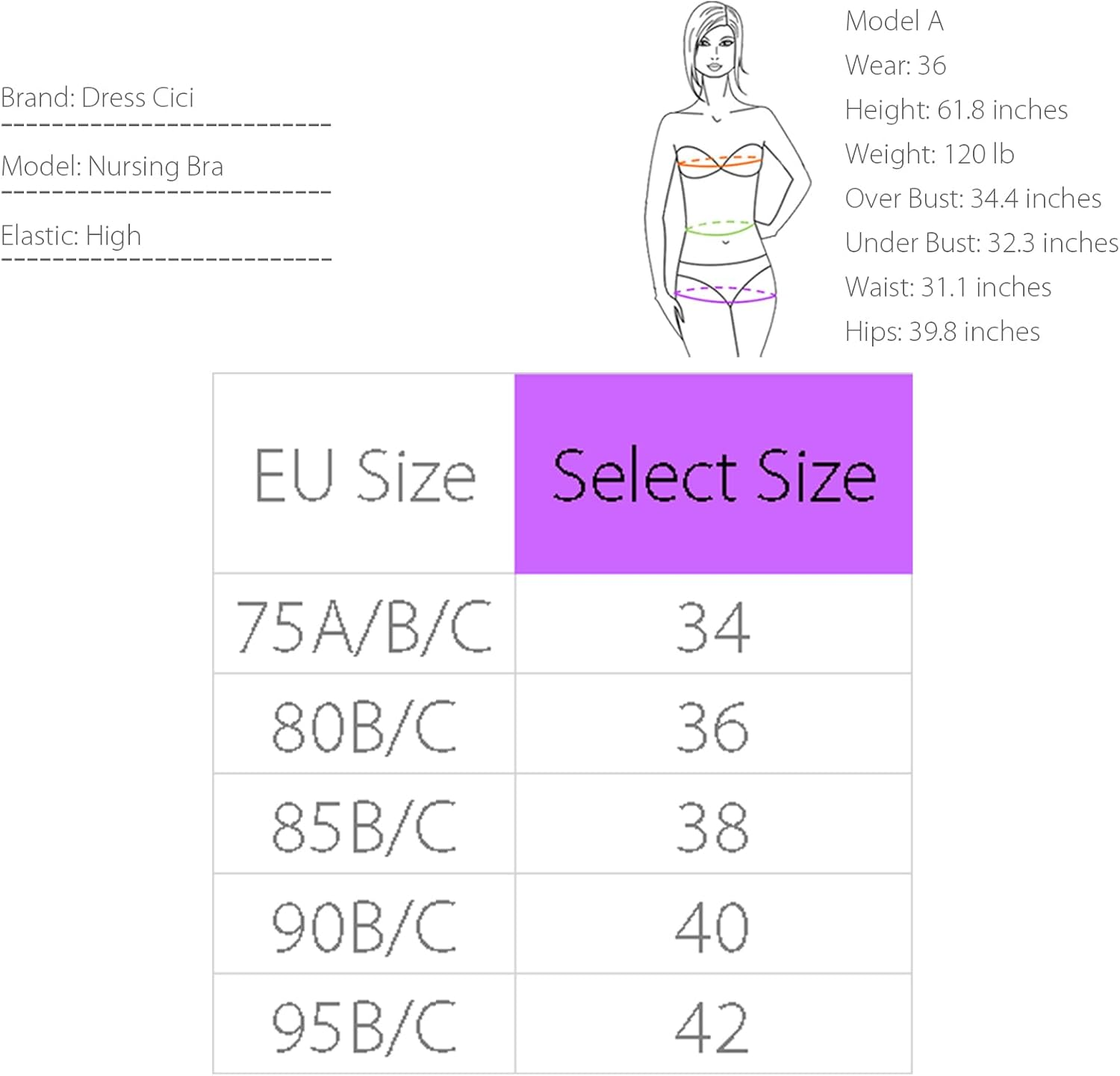 Dress Cici Nursing Plunge Bra Full Coverage - No Underwire Cotton Breastfeeding Bras, 2 Pack image number 1