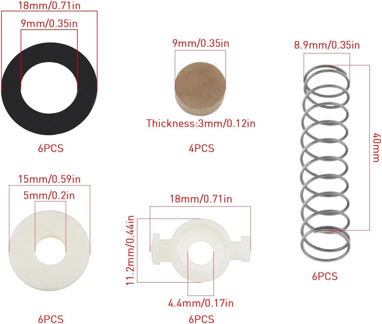 28Pcs Trumpet Repair Kit Brass Instrument Maintenance Parts Trumpet Valve Spring Felt Washers Cork Pad Piston for Bb Trumpet/Cornet/Bb Pocket Trumpet image number 1