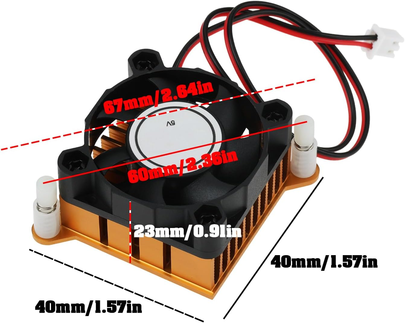 Create Idea Aluminum Radiator Fan XH2.54 DC5V 40Mm Compatible with Northbridge Chipset Cooling image number 1