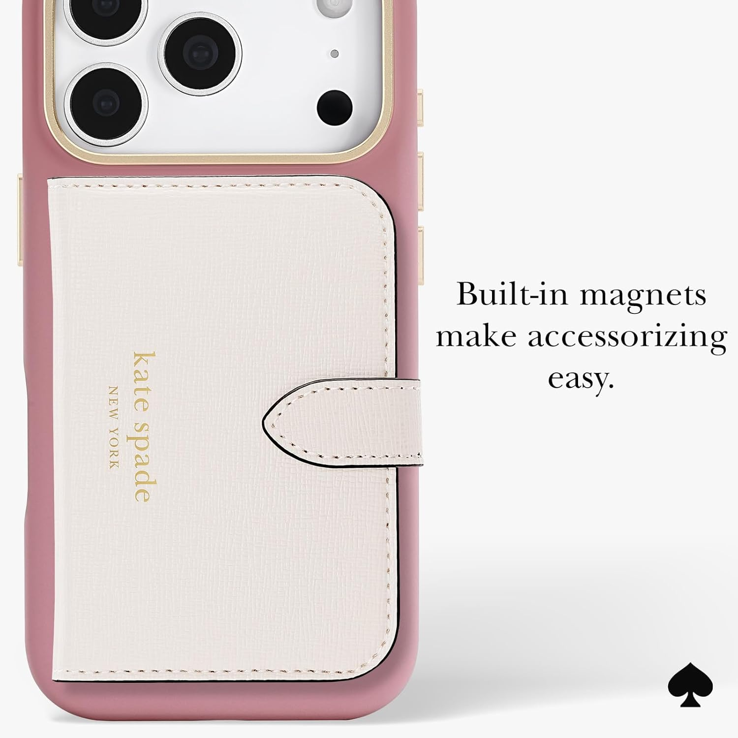 Kate Spade New York Iphone 17 Pro Case - Compatible with Magsafe - Designer Phone Case - Icon Dusk Rose - Cherry Dot Gems image number 7