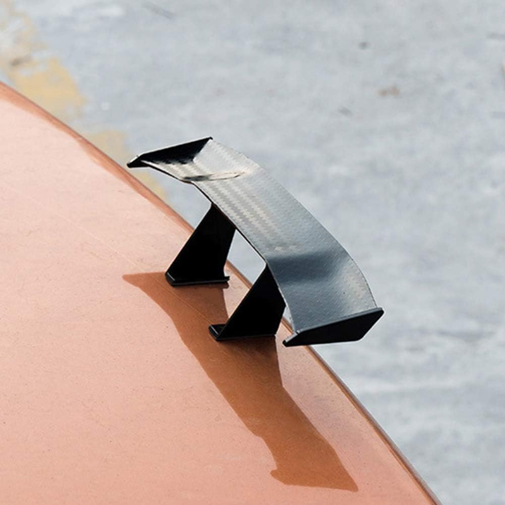 Universal Car Mini Spoiler Wing Small Model Carbon Fiber Auto Car Tail Decoration Spoiler Wing image number 2