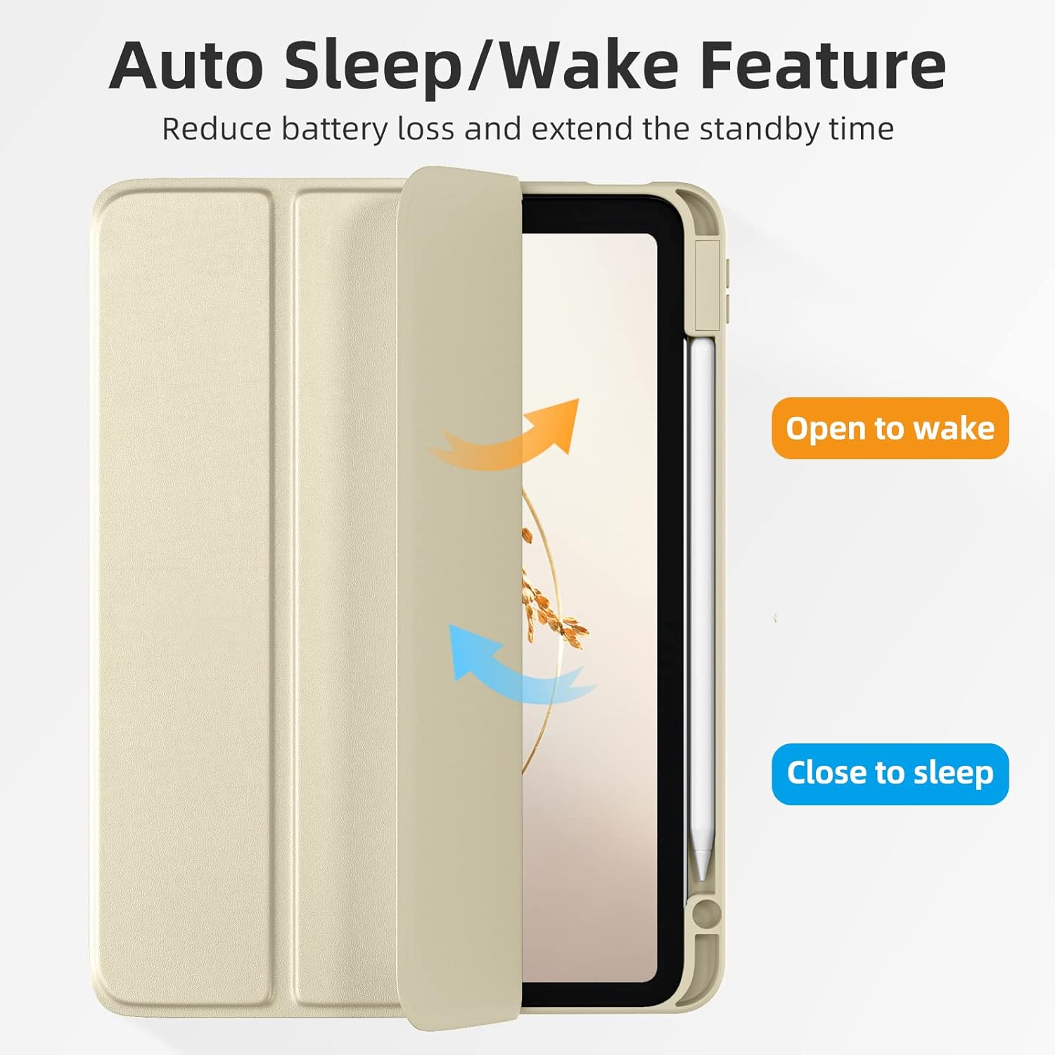 Witzon Compatible with Ipad Air 5Th Generation Case 2022 / Ipad Air 4Th 2020 Case with Pencil Holder, Clear Back Slim Stand Protective Smart Cover for Apple Ipad Air 5/4 10.9 Inch Cases, Starlight - Matcha Green image number 4