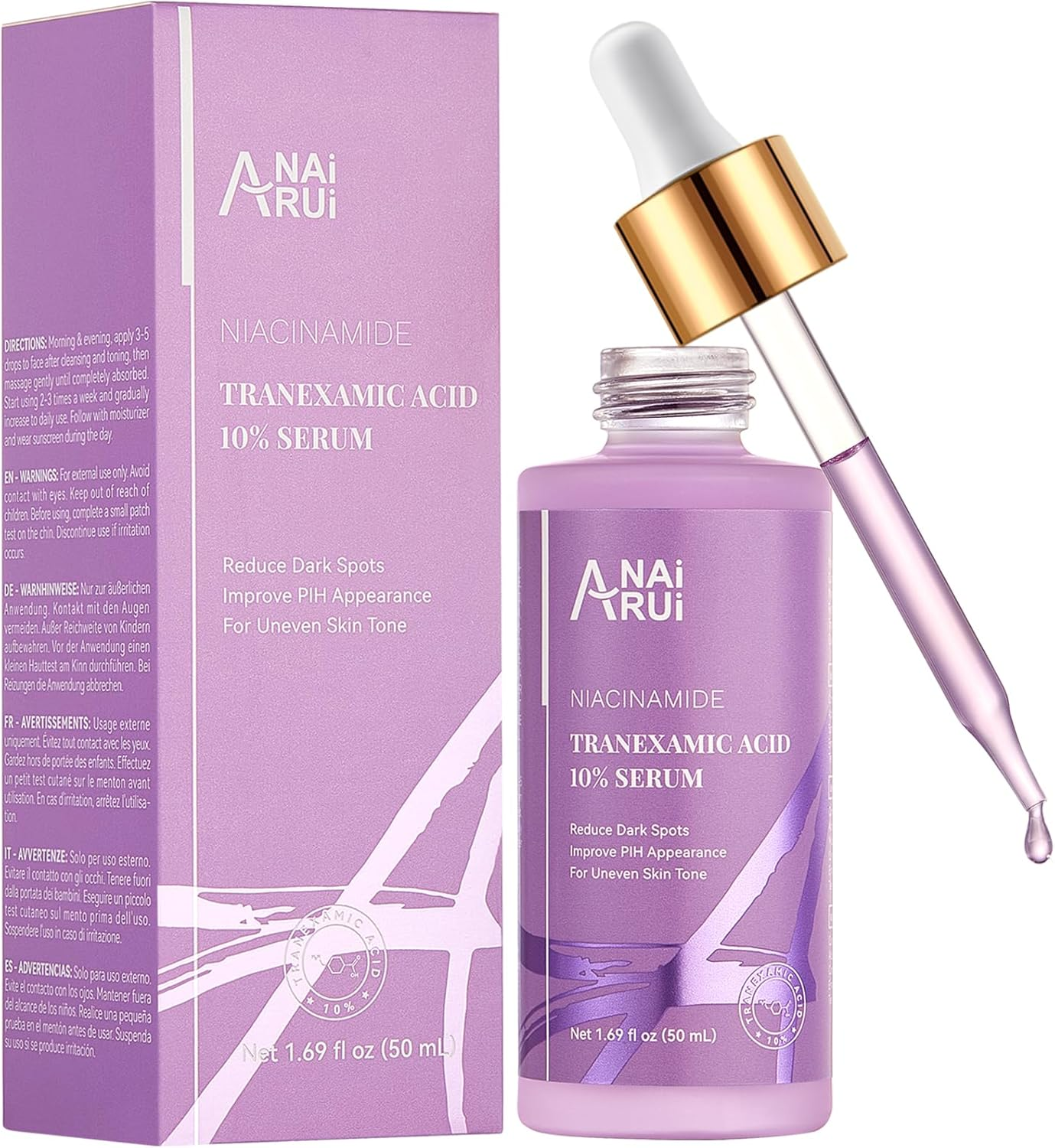 ANAI RUI 10% Tranexamic Acid Serum with Niacinamide,Kojic Acid,Ceramide, Skin Refining, for All Skin Types 1.69 Fl.Oz/50 ML image number 4
