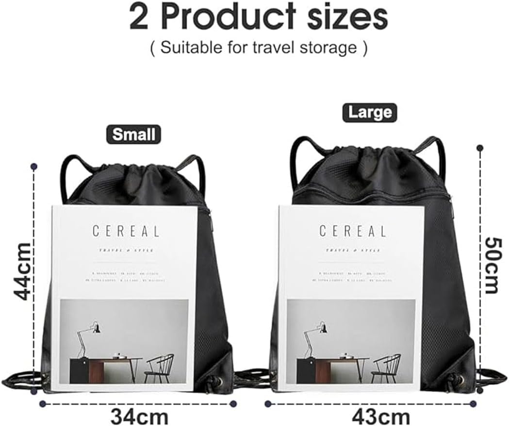 Drawstring Backpack Bag,Waterproof Back Sack Sport Gym Sackpack Bag Basketball Bag,Leisure Hiking Bag Travel Camping Bag Swim Bag with Zip Pocket Shoulder Thick Straps