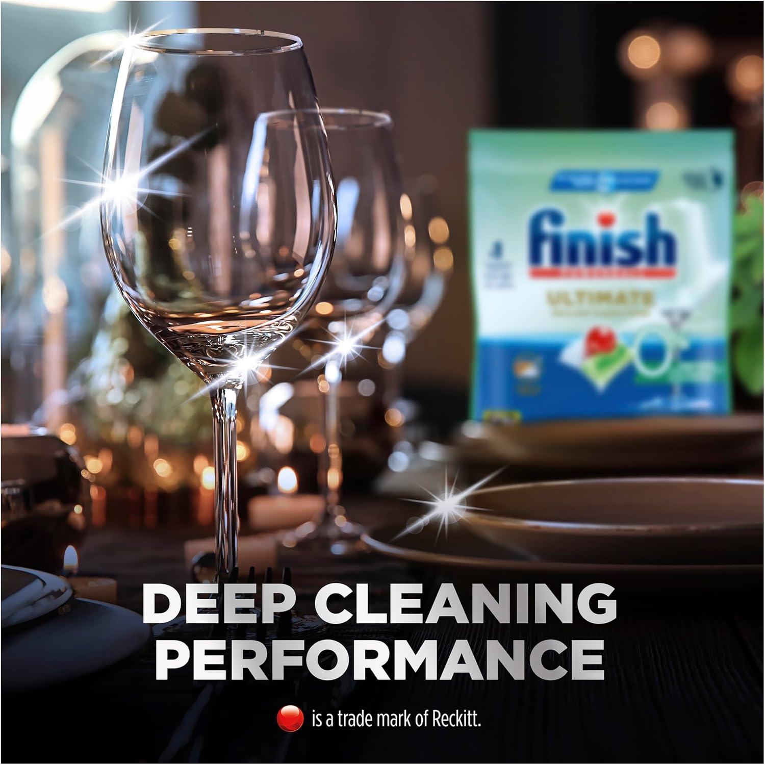 Finish Powerball Ultimate Brilliant Clean and Shine All-In-1 Dishwasher Tablets, Pack of 80 image number 1