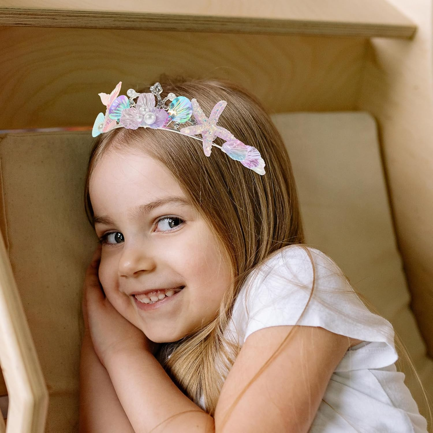 Beaupretty Mermaid Hair Accessories Mermaid Crown Rhinestone Hair Accessories Mermaid Hair Band Mermaid Hair Bands Shell Hair Band Cosplay Headpiece Cosplay Hair Accessories image number 2