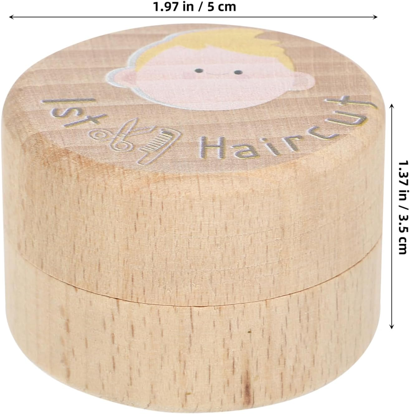 Lanugo Memorial Box Wood Haircut Box for Boy First Childhood Memory Keepsake Case image number 4