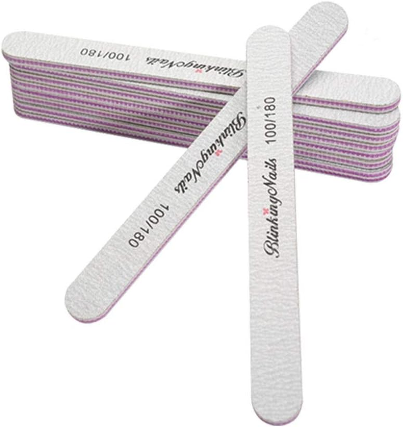 Nail File 80/100/180 Grit Pack of 15Pcs Professional Nail Buffer Block for Acrylic Nails Nail File Block with Double Sides Sanding File Set Disposable Nail File and Buffers Bulk of Nail Art Tools 100/180 15Pcs image number 4