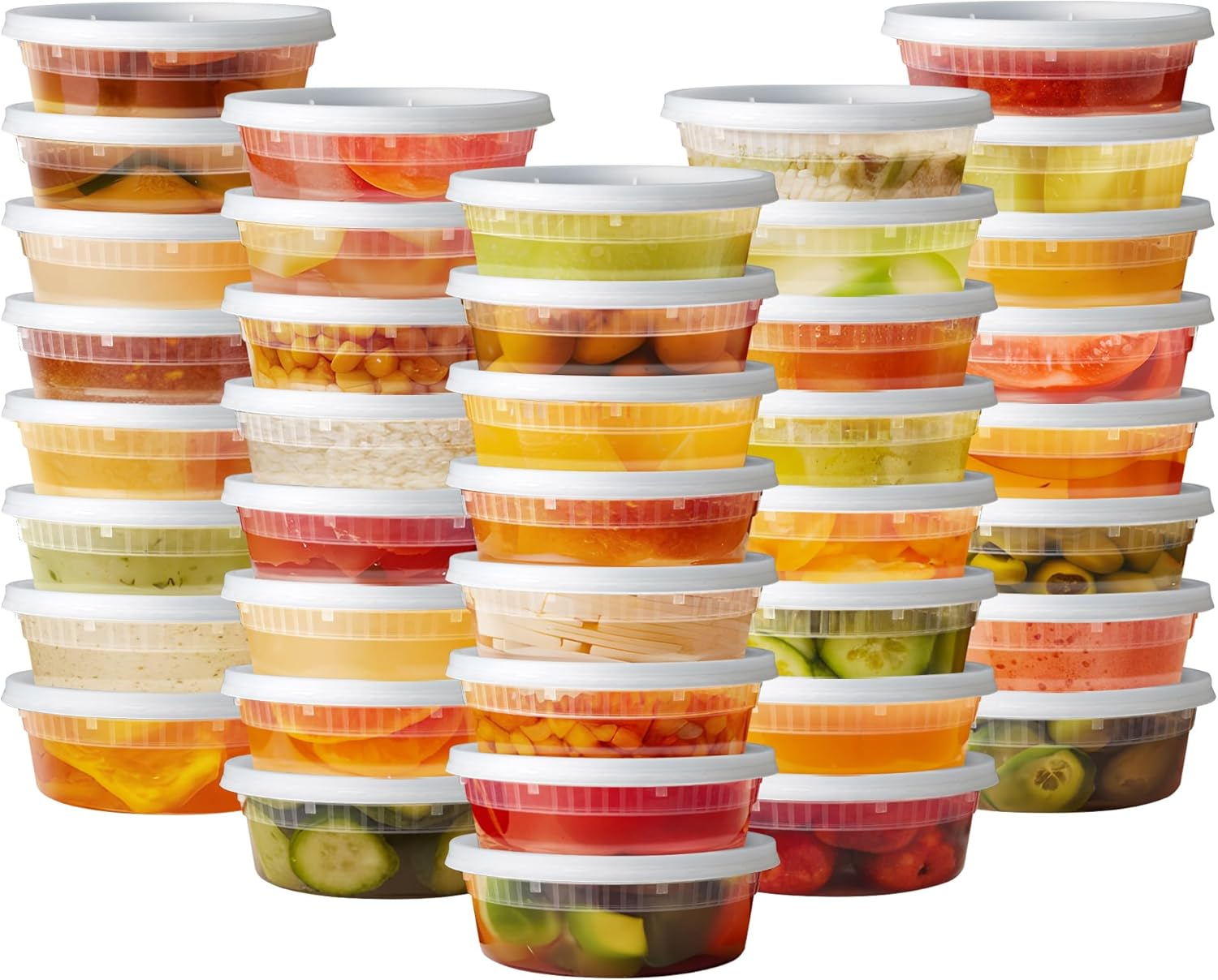 Plastic Deli Food Storage Containers with Airtight Lids 32 Oz. - 24 Sets Clear image number 2