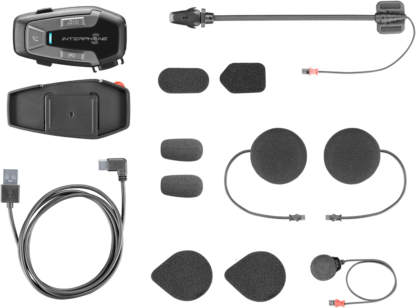 Interphone U-Com 6R - Single Pack - Removable Bluetooth 5.2 Motorcycle Intercom and Built-In Battery, 15 Hours Autonomy, 1 Km Motorcycle, TFT image number 4