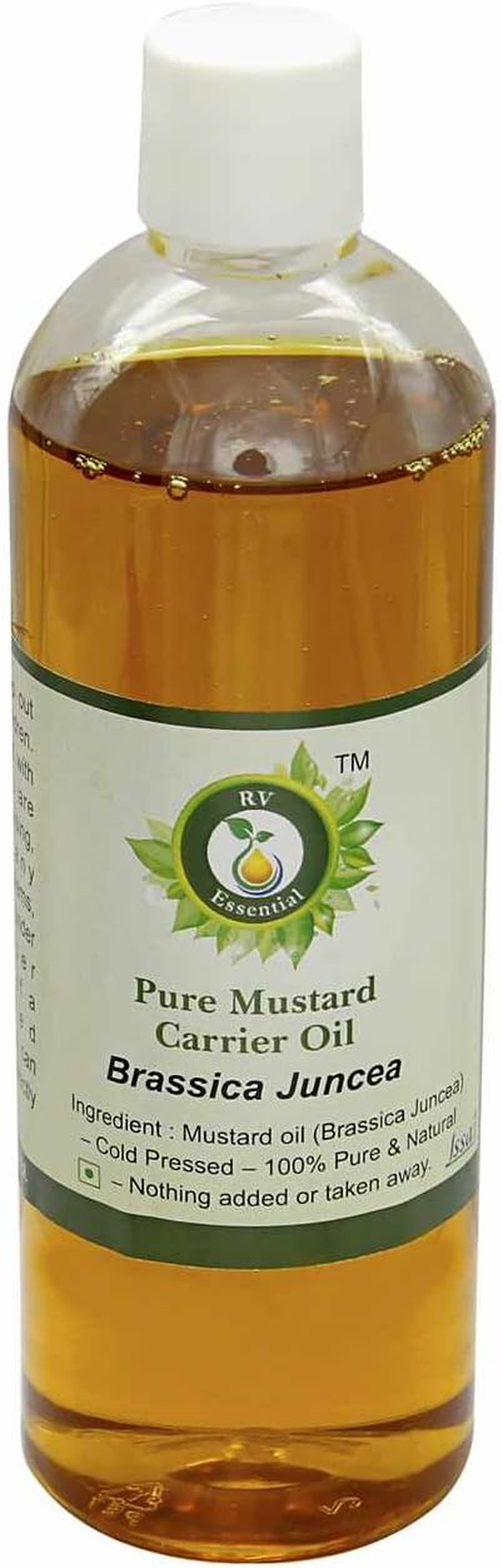 Castor Oil 100Ml and Mustard Oil 100Ml | 100% Pure Natural | Unrefined | for Hair | for Skin | Cold Pressed Oils | Pack of Two by R V Essential image number 2