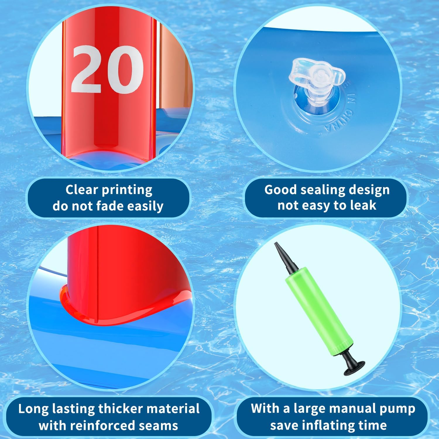 2-In-1 Pool Floats Toys Games Set, Inflatable Pool Basketball Hoop & Ring Toss Game, Summer Party Swimming Pool Toy for Toddler Kids Adults Family, Outdoor Poolside Water Toys for Boys Girls image number 4