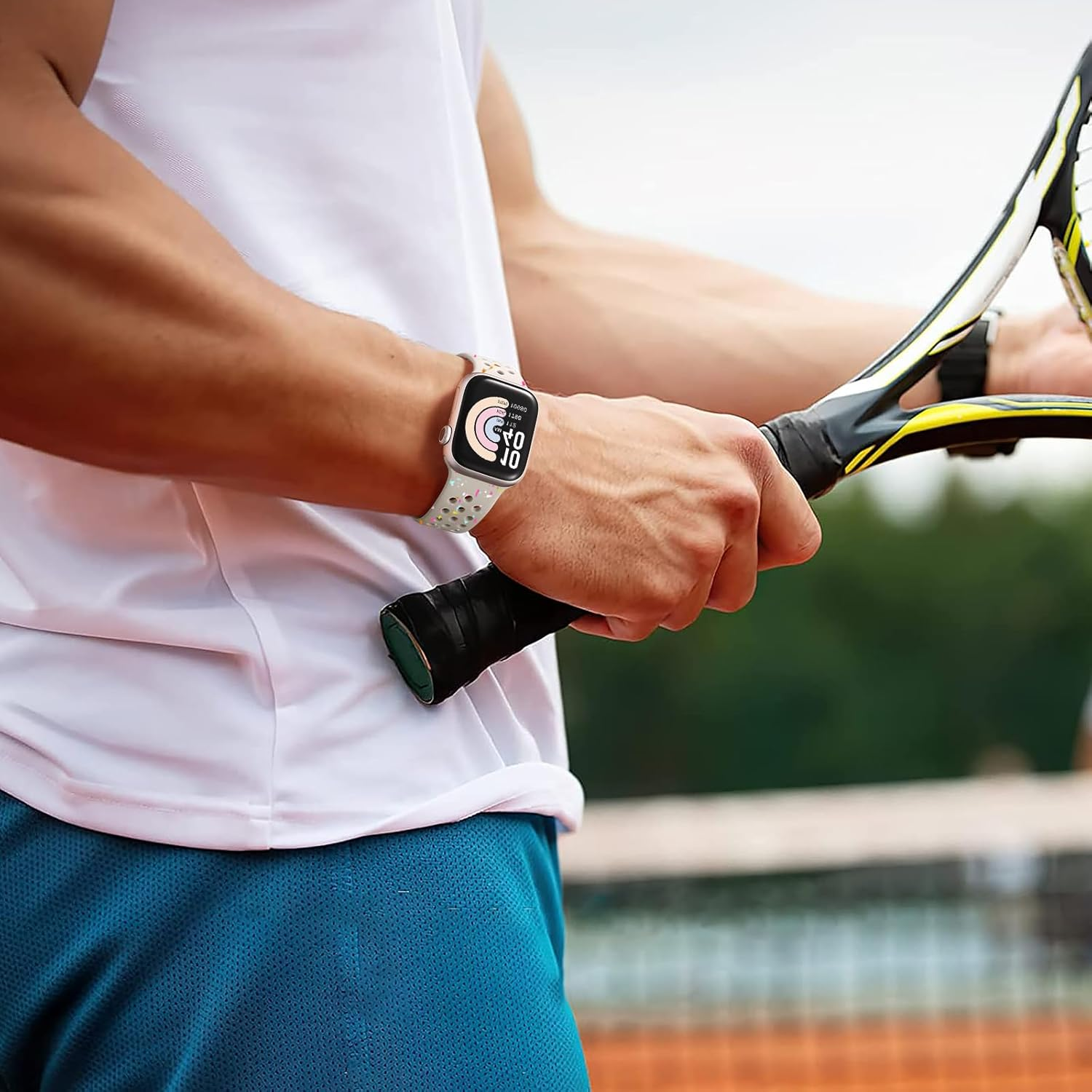 WJK Compatible with Apple Watch Band 38Mm 40Mm 41Mm 42Mm 44Mm 45Mm 46Mm 49Mm Women Men, Recycled Plastic Breathable Sport Strap for Iwatch Series 11 10 9 8 7 6 5 4 3 2 1 SE Ultra 3 2 1, Multi Colors image number 2