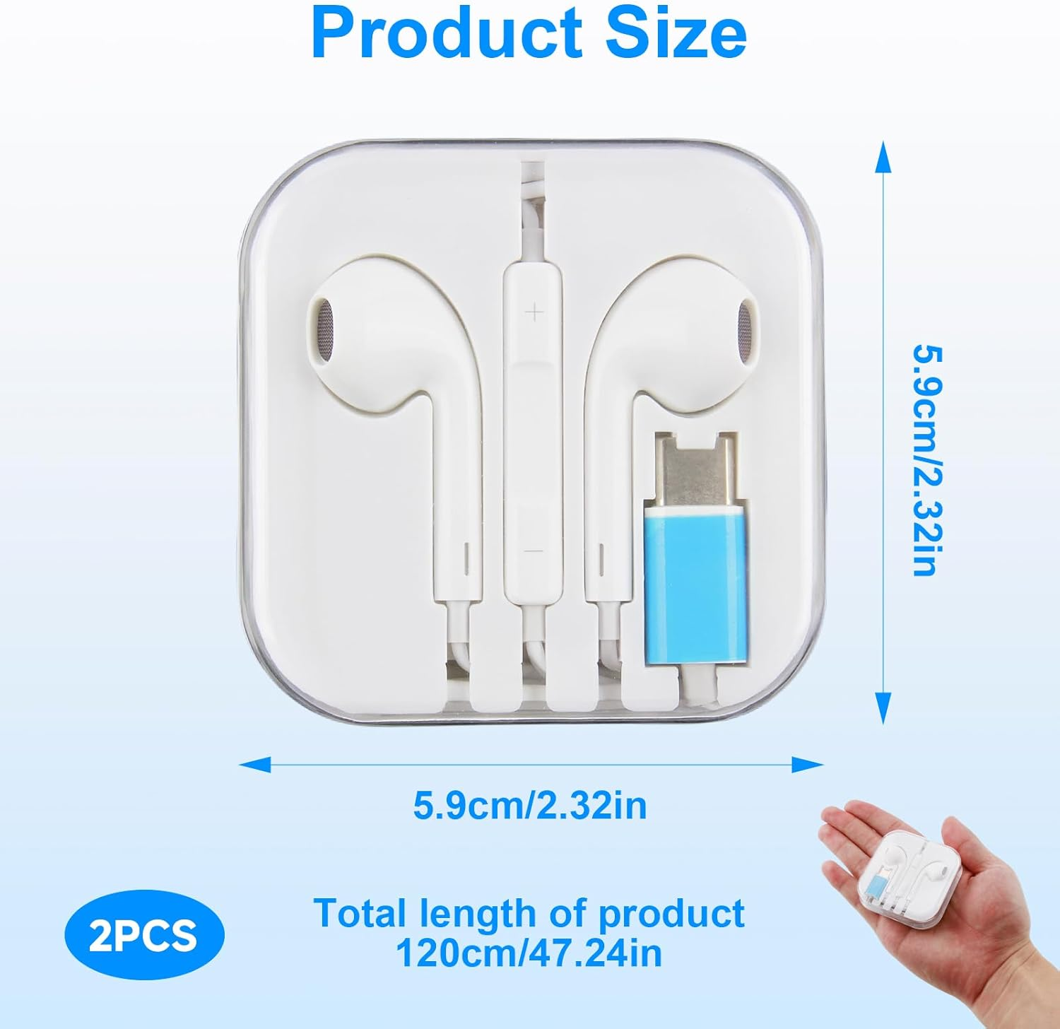 2 Pcs USB C Headphones, Wired Hifi Stereo Earphones with Microphone & Volume Control, Compatible with Iphone 15 16 Pro Max plus Pixel 6 6A 7A 9 8 5 Ipad Samsung S23 FE S22 Oneplus 9 8 Android Phone