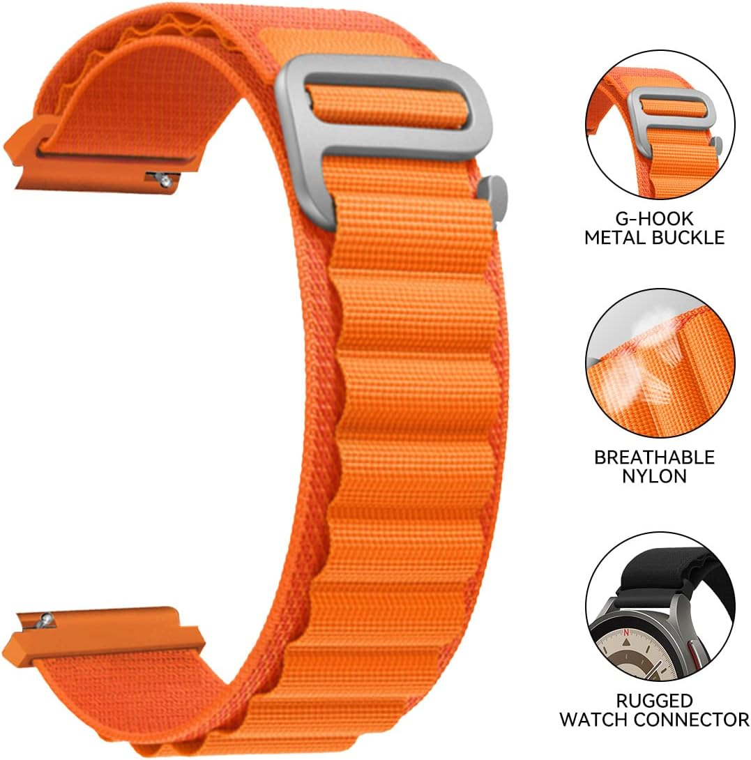 Nylon Elastic Bands for Samsung Galaxy Watch Fe,Watch 7,Watch 6/6 Classic,Watch 5/4 (40/44Mm),20Mm (2 Pack)Adjustable Sport with Titanium G-Hook Solo Loop Braided Straps for Galaxy Watch 5 Pro image number 3