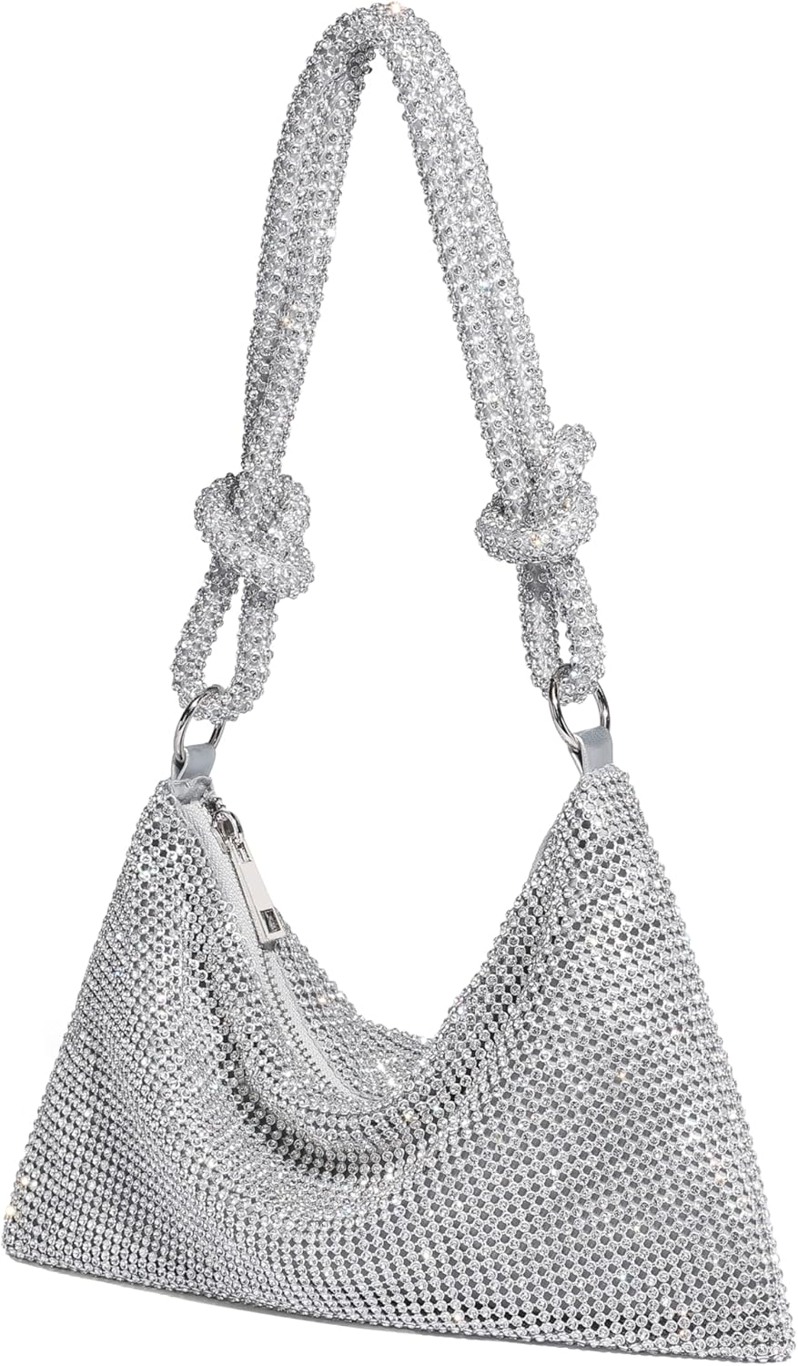 YUWITA Rhinestone Purse for Women Evening Bag Glitter Sparkly Mini Handbags - Gold image number 6