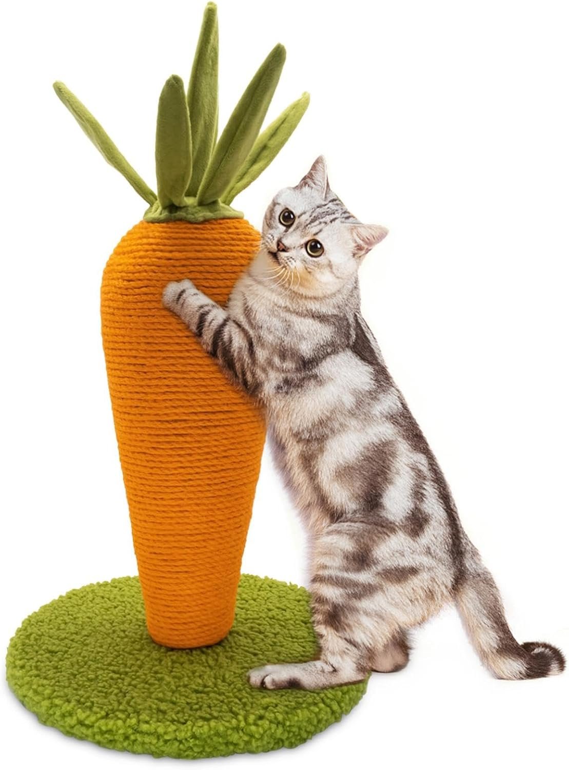 AUSCAT Cat Scratching Post, Cute Carrot Scratching Post, Nature Sisal Cat Scratcher for Indoor Cats and Kittens image number 5