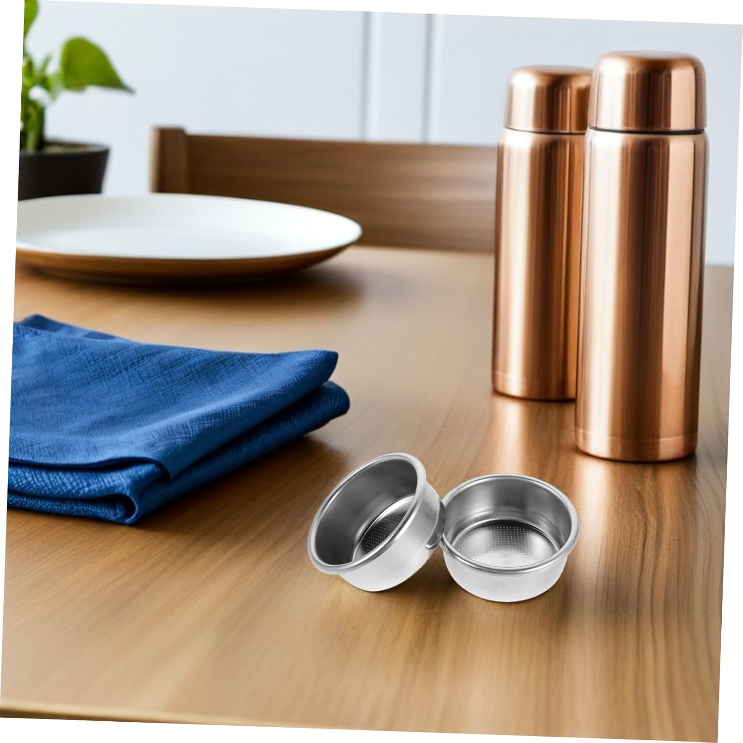 LABRIMP 2Pcs Stainless Steel Espresso Filter Basket Fine Mesh Coffee Filter Cups for Efficient Extraction Quick Aroma Release Reusable Replacement for Coffee Makers and Tea Machines image number 2