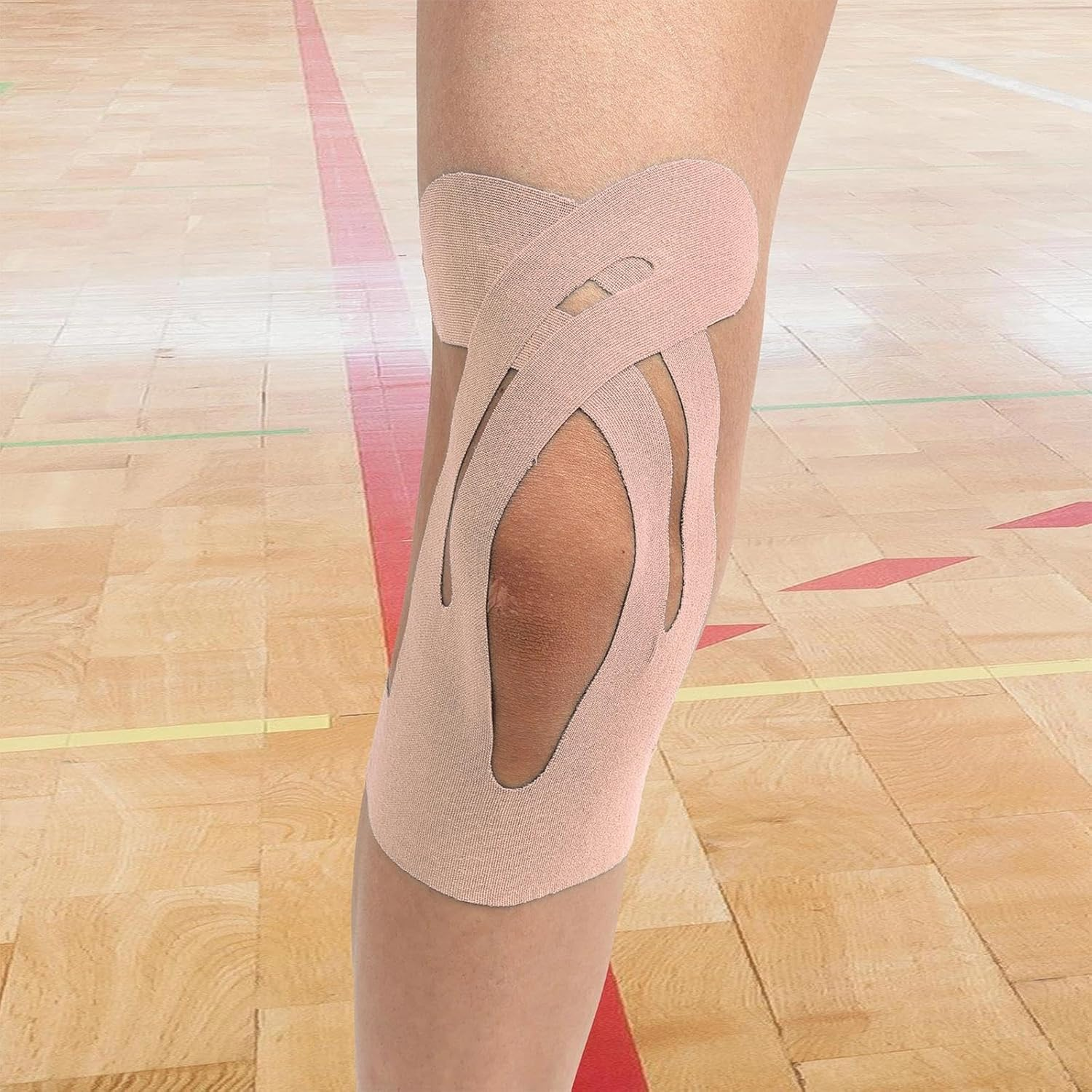 Knee Tapes, 10 Precut Kinesiology Tape Skin-Friendly, Waterproof & Breathable Physio Tape for Knee Support, Joint & Muscle Pain Relief (Skin) - Black image number 7