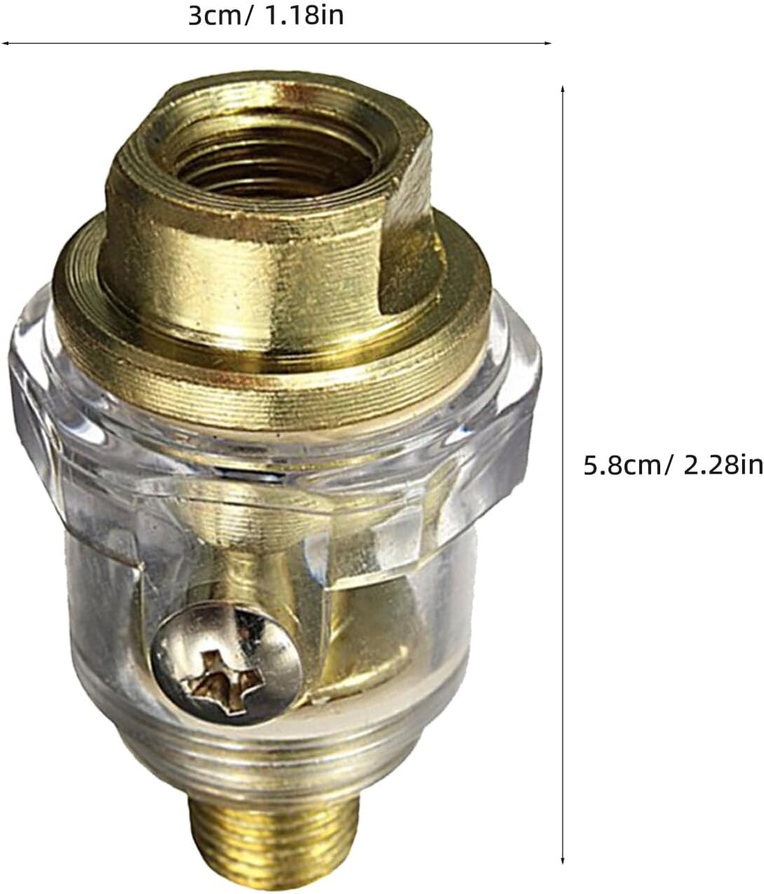 Yardenfun Mini In-Line Oiler and Pneumatic Lubricator 1/4 Inch Automatic Oil Water Separator for Air Tools, 2Pcs Set Compatible with Pneumatic Equipment