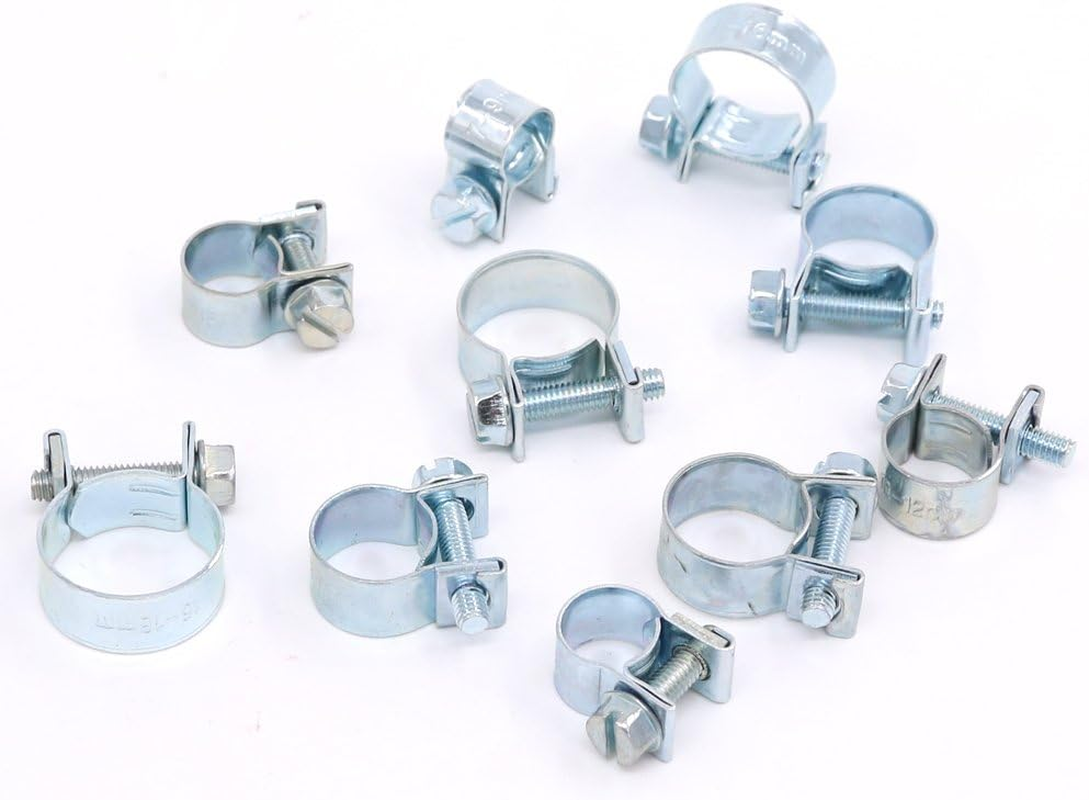 Hilitchi 78-Pcs Mini Fuel Injection Line Style Hose Clamps Assortment Kit - 10 Kinds of Size image number 5