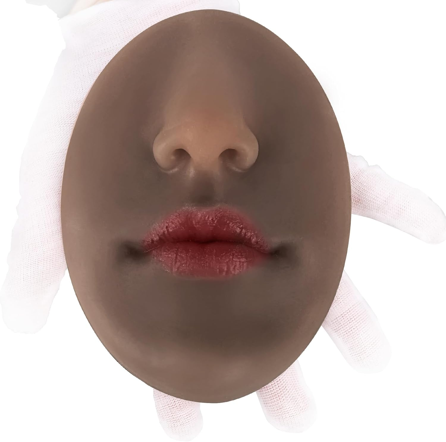 Vnmcry Silicone Nose Mouth Model Soft Flexible Piercing Practice Body Parts Silicone Lips Realistic Face Piercing Model Display (1 Pcs, Ivory, M-Thin Lip)