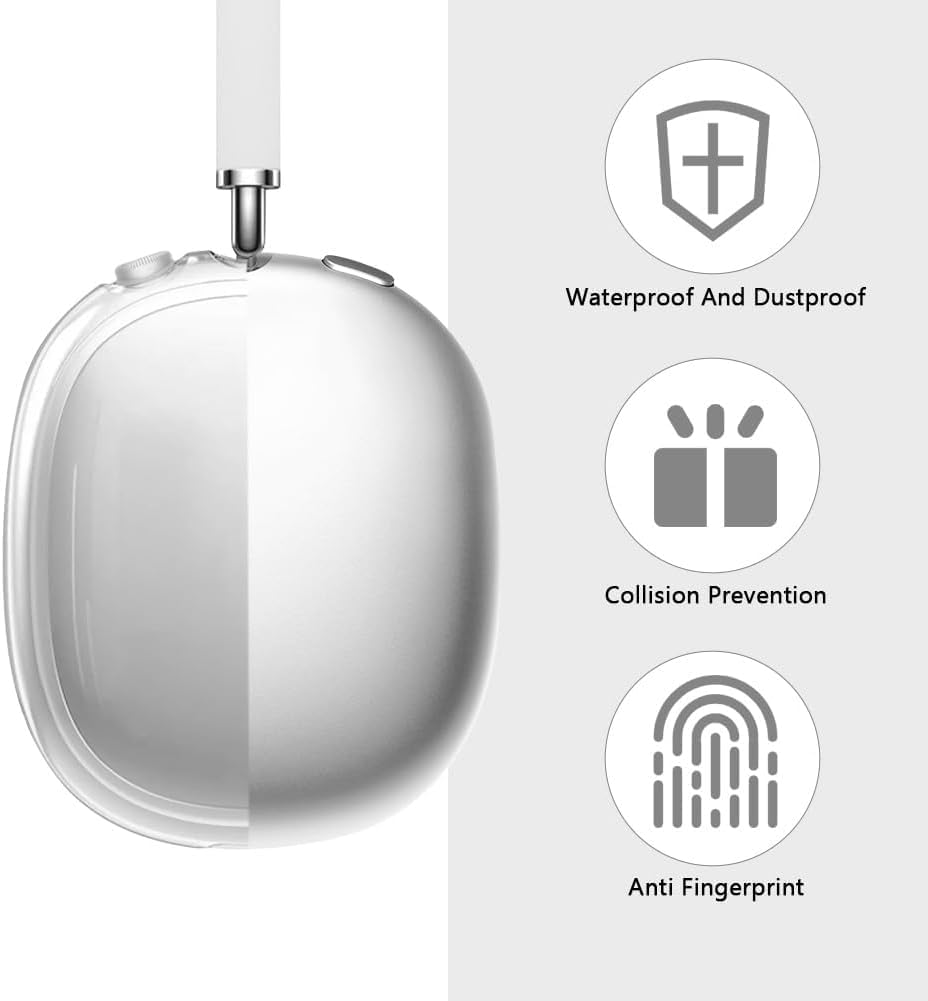 USTIYA Case for Apple Airpods Max Cover Clear Protector Shock-Absorption Transparent TPU image number 6