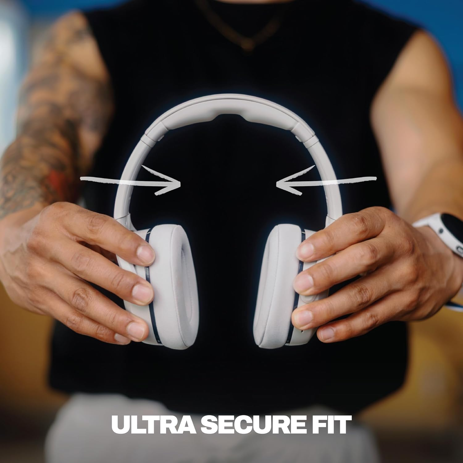 Skullcandy Crusher 540 Active Wireless Bluetooth Headphones with Multi-Sensory Bass, Noise Isolating Over-Ear Fit, Sweat and Water Resistant, 40 Hours Battery, Microphone for Iphone Android - Concrete image number 5