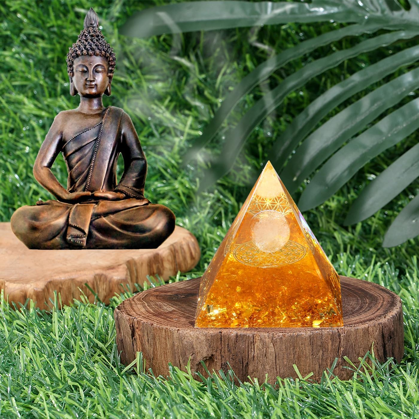 ZHIYUXI 2.4" Citrine Crystals and Healing Stones Yellow Healing Crystals Orgone Pyramid for Attracts Lucky Gifts for Women Men Home Decor Gemstones Energy Balance Reiki image number 4