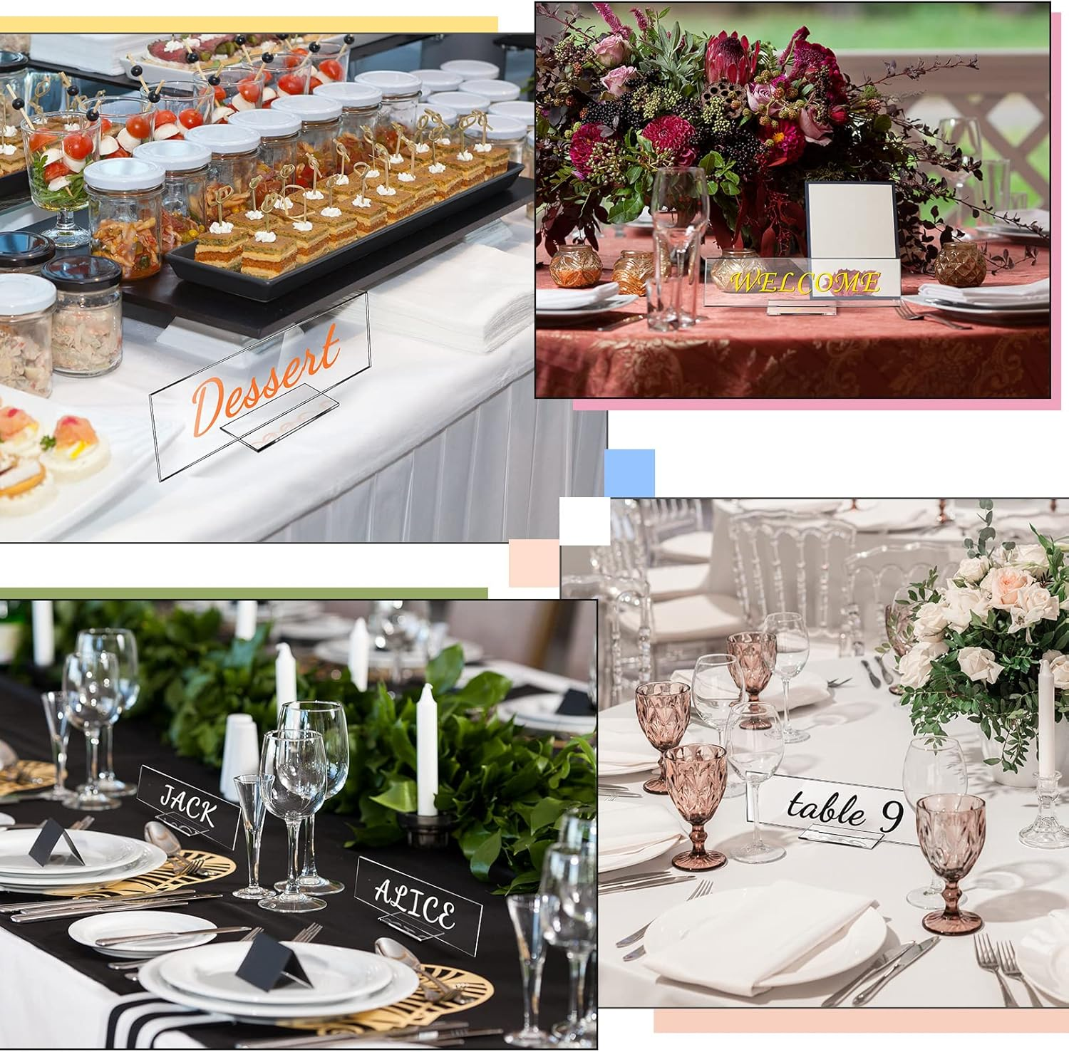 Yookeer 12 Pack Acrylic Name Plate Personalized Desk Name Plaque Sign Clear Panel Rectangle Acrylic Sheet Blank for Office Desk Decor(2 X 10 Inch) image number 5