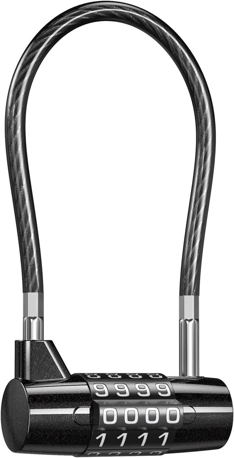 OQIMAX Resettable Padlock with Steel Cable Rope,Long Shackle Padlock Digit Combination Padlock Waterproof Shed Padlock for Travel Bag, Suit Case, Lockers, Gym, Bike Locks or Other image number 3