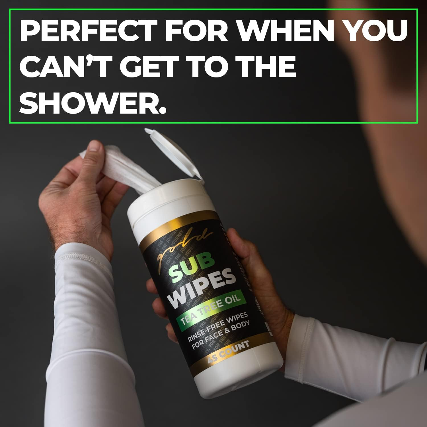 Gold BJJ Jiu Jitsu Wipes [XL 45 Count] Tea Tree Oil Face and Body Wipe - Cleansing Skin Defense for Martial Arts & Wrestling image number 5