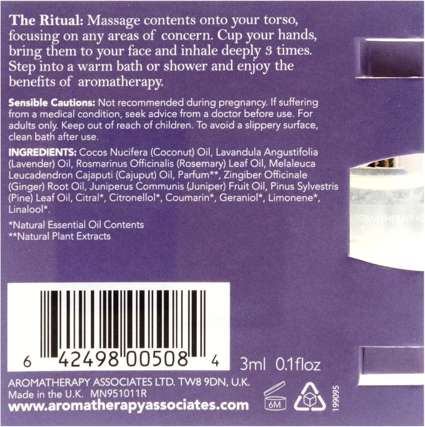 Aromatherapy Associates De-Stress Muscle Bath and Shower Oil by Aromatherapy Associates for Unisex - 3 Ml Shower Oil, 3 Millilitre image number 3