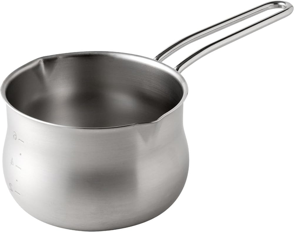 Ernest A-77965 Tsubame Sanjo Milk Pan, 4.3 Inches (11 Cm), 0.8 L; Graduated Marked, for Gas Fire (Specialty Product, Stainless Steel, Mini Multi Pot), Popular Brand of Major Restaurants