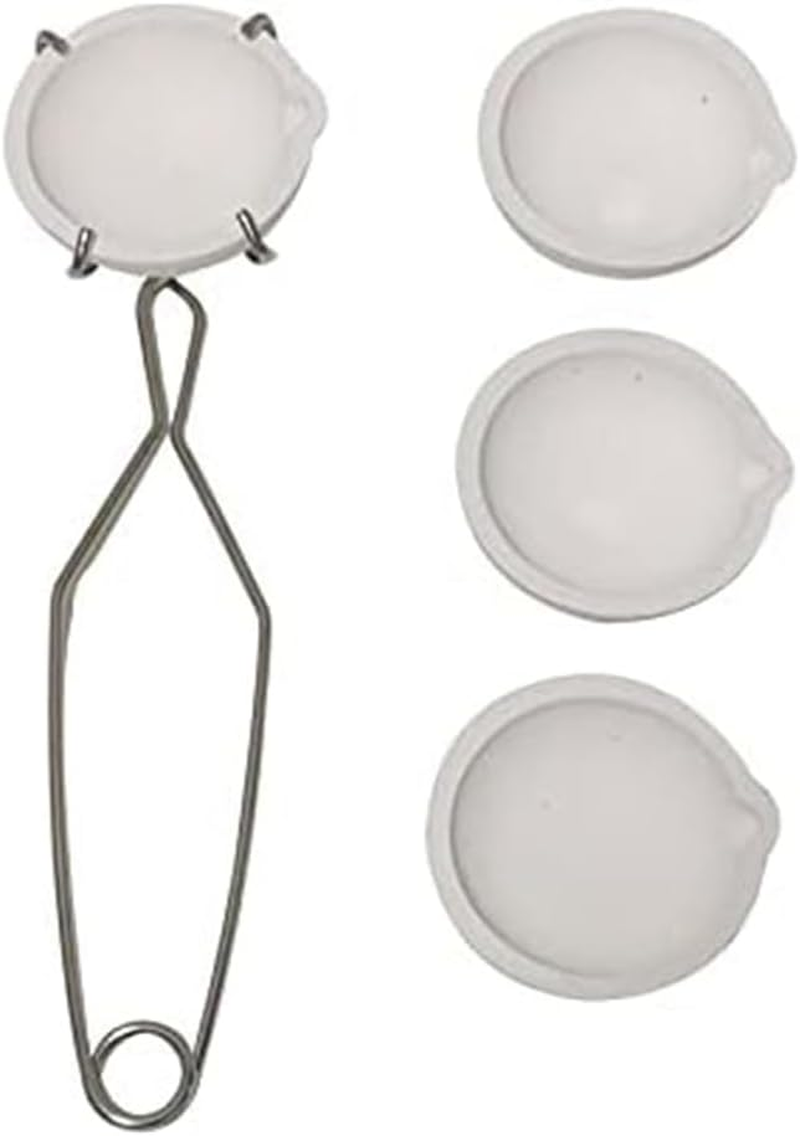 5 Pieces Small Melting Ceramic Crucible Bowl Dish Cup Set Spare Parts Kit Melting Gold Silver Copper with Whip Tongs Handle 2A image number 2