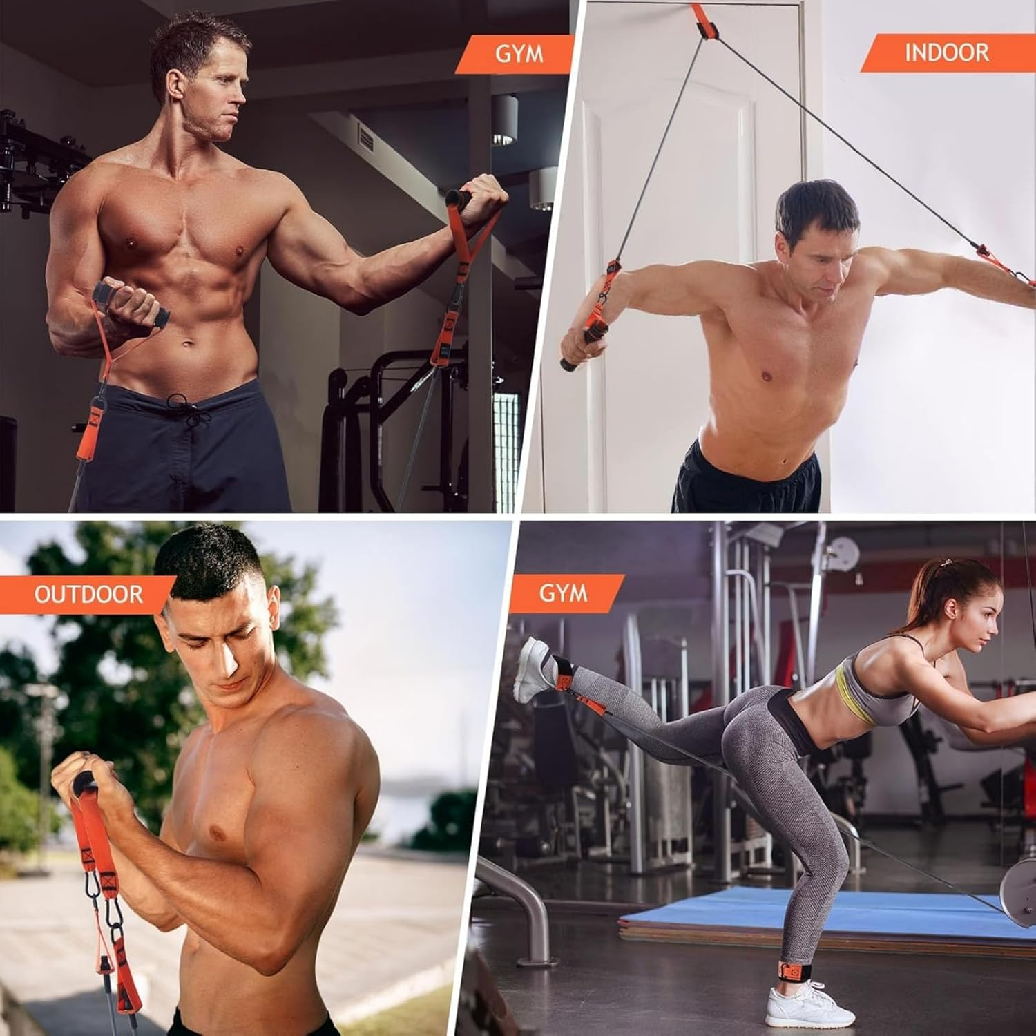 Zeyfon Resistance Bands, 300Lbs Heavy Exercise Bands with Handles, Workout Bands Set for Working Out Men, Fitness Weight Bands for Strength Training, Stretching, Slim, Physiotherapy image number 3