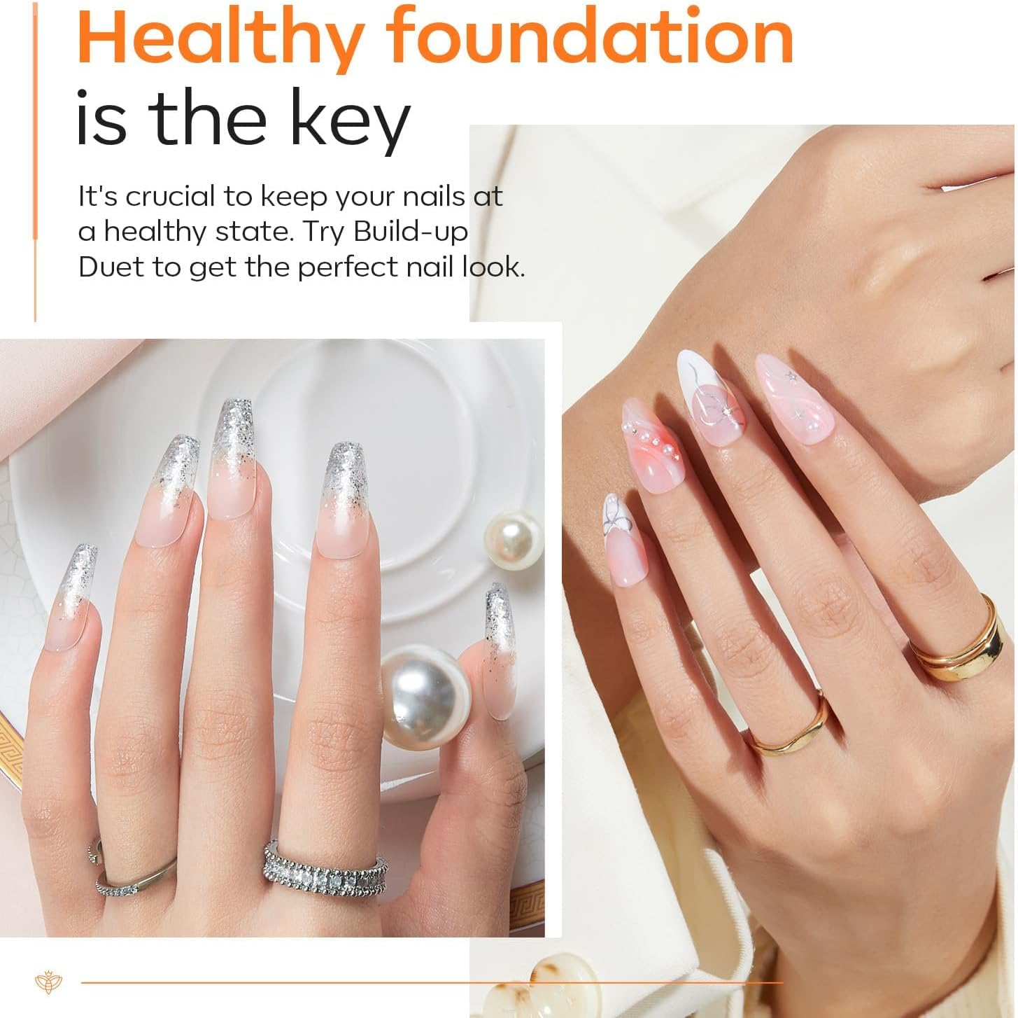 Modelones Builder Nail Gel with Gel Top Coat, 8-In-One Clear Gel Builder Acid Free Top Coat for Nail Thickening Apex Building Nail Extension Shine Finish and Long Lasting, LED Nail Lamp Cured 10Ml image number 4