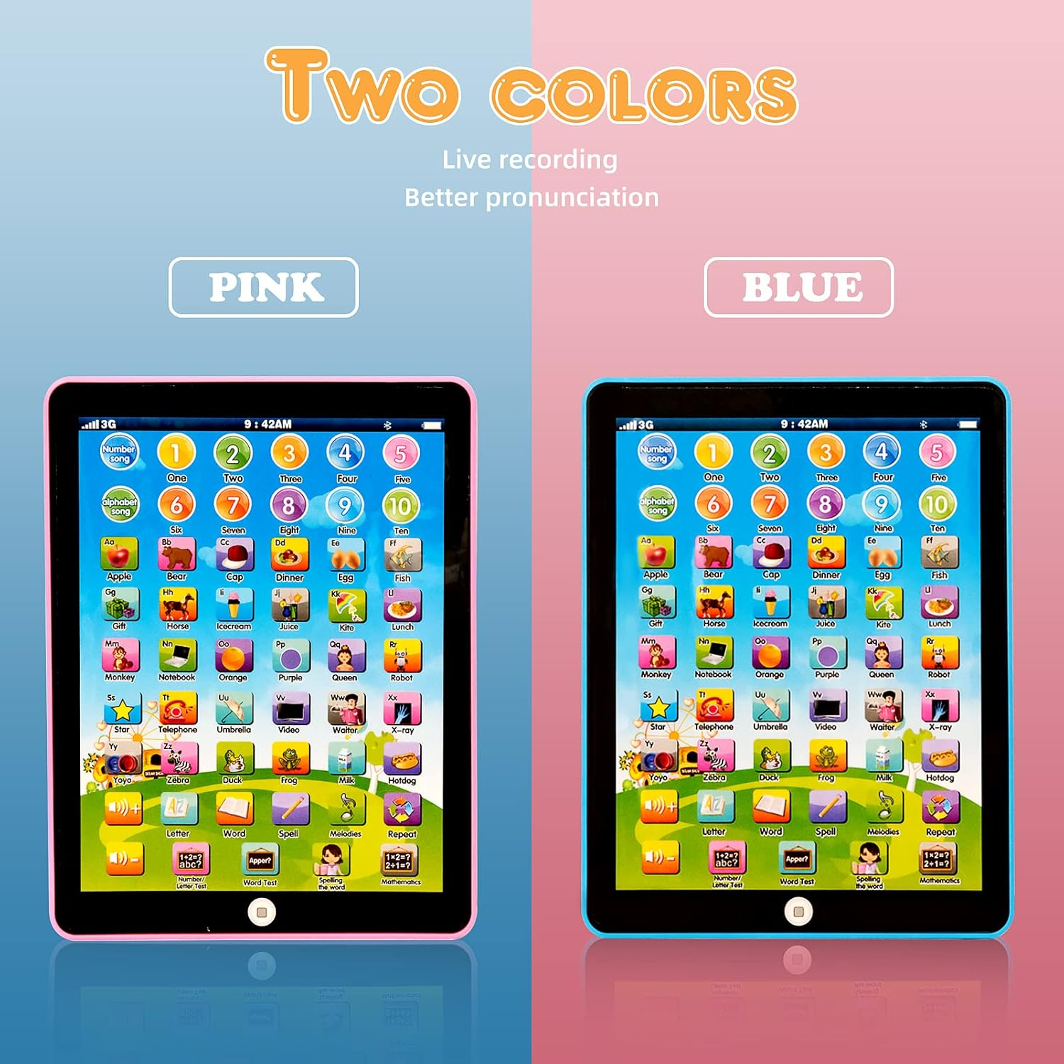 STOULKD Kids Tablet -Learning Pad,With 6 Games to Learn Music/Words/Learning Letters/Alphabet,Education Tablet for Kids for Boys & Girls 3 Years Up&hellip; image number 6