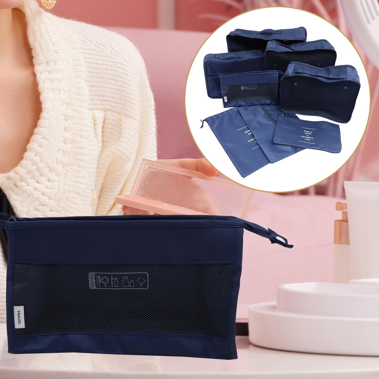 Yardenfun Travel Packing Cubes Luggage Organizers for Toiletries Clothes Shoes Cosmetics Storage Bags image number 4