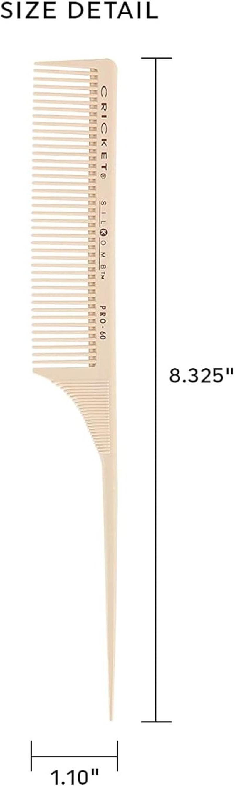 Cricket Silkomb Pro-60 Medium Tooth Rattail Professional Hair Stylist Comb for Teasing Sectioning Parting Lifting Styling Coloring Hair image number 5